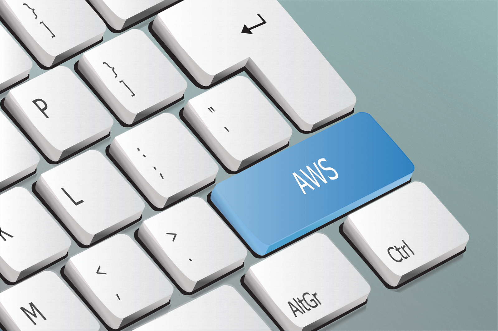 AWSと書かれたキーボードのボタン