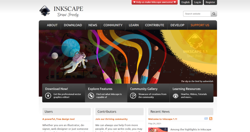 Inkscapeのサイト画像