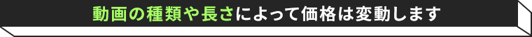 動画の種類や長さによって価格は変動します!